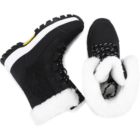 Women Waterproof Winter Snow Boots Warm Shoes Furry Mid Calf Lightweight Booties - Picture 5 of 7